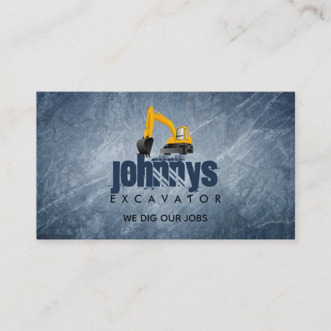 Cartes de visite du logo de l'excavateur (Devant)