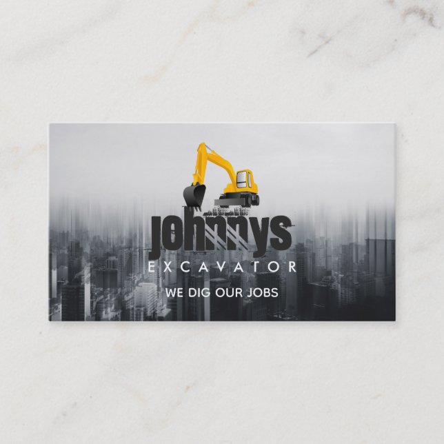 Cartes de visite du logo de l'excavateur (Devant)