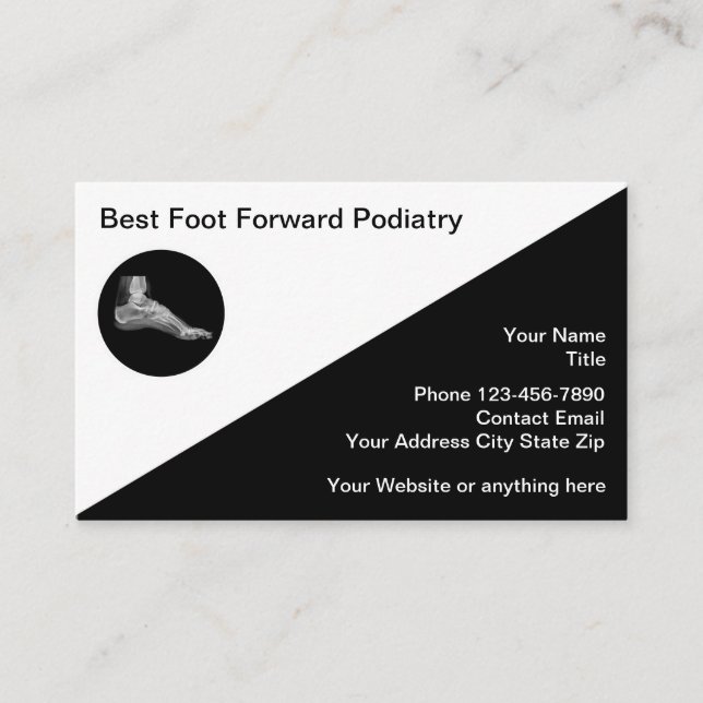 Cartes de visite du logo du podiatre Foot Doctor (Devant)