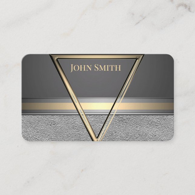 Cartes de visite du logo pour hommes en argent gri (Devant)
