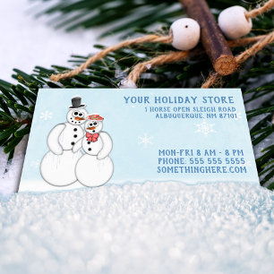 Cartes de visite du magasin de Noël