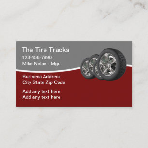 Cartes de visite du magasin de pneus automobiles