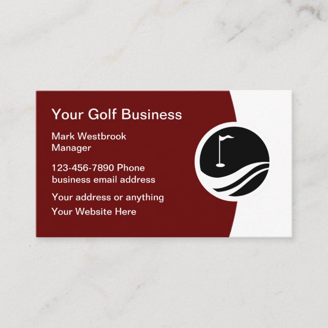 Cartes de visite du meilleur logo de golf (Devant)