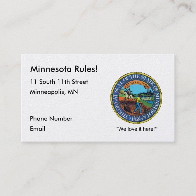 Cartes de visite du Minnesota (Devant)