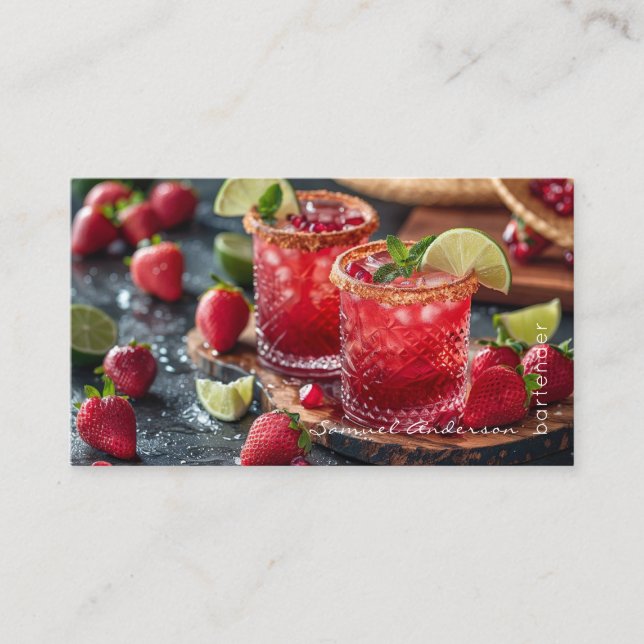 Cartes de visite du mixologiste barman (Devant)