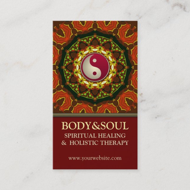 Cartes de visite du Nouvel Âge Mandala Yin Yang (Devant)