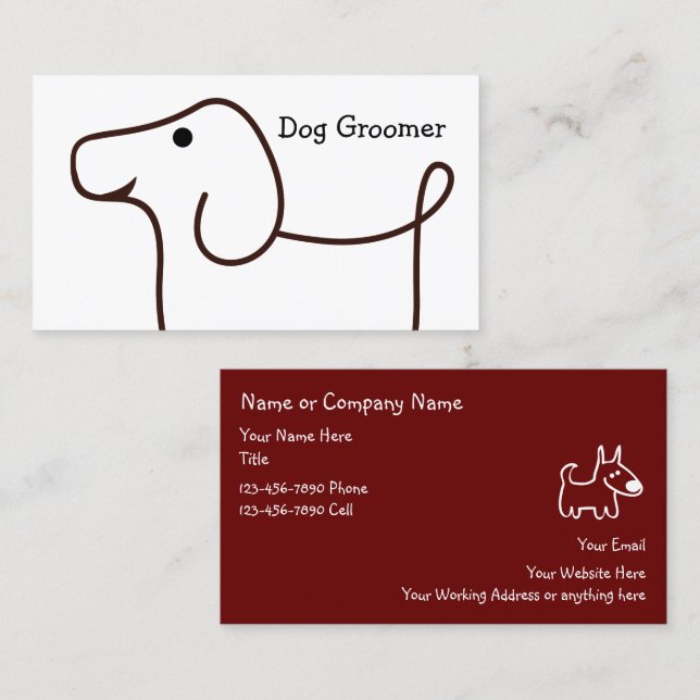 Cartes de visite du service de culture de chiens (Devant / Derrière)