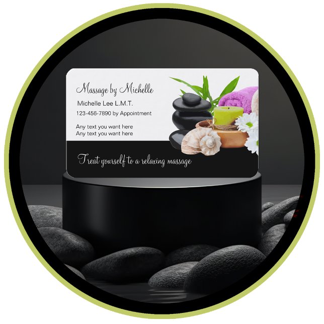 Cartes de visite du service de massage classique (Créateur téléchargé)