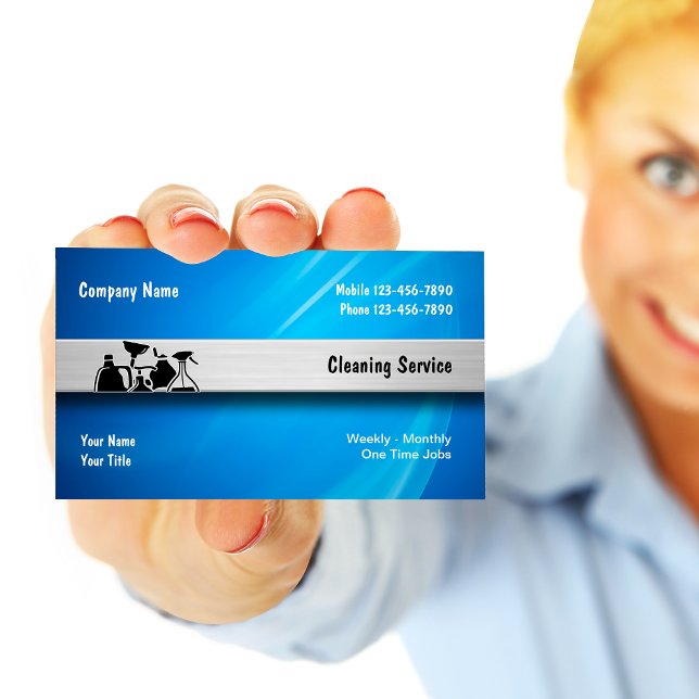 Cartes de visite du service de nettoyage (Créateur téléchargé)