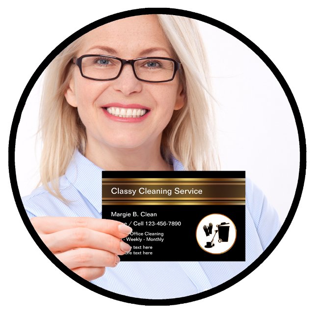 Cartes de visite du service de nettoyage classique (Créateur téléchargé)