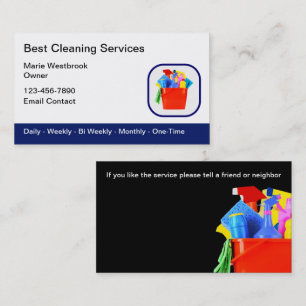 Cartes de visite du service de nettoyage des maiso