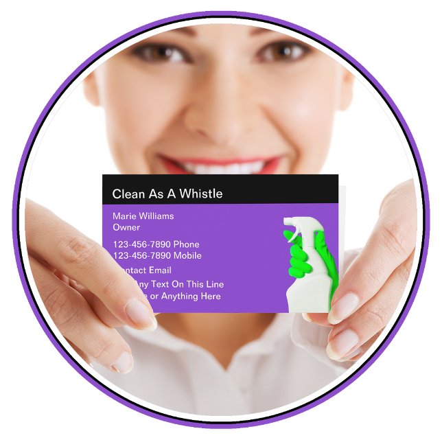 Cartes de visite du service de nettoyage moderne t (Créateur téléchargé)