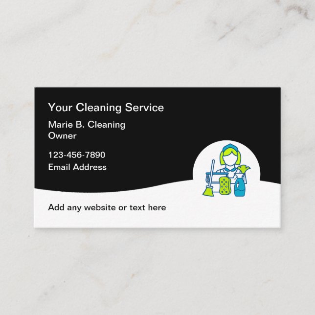 Cartes de visite du service de nettoyage professio (Devant)