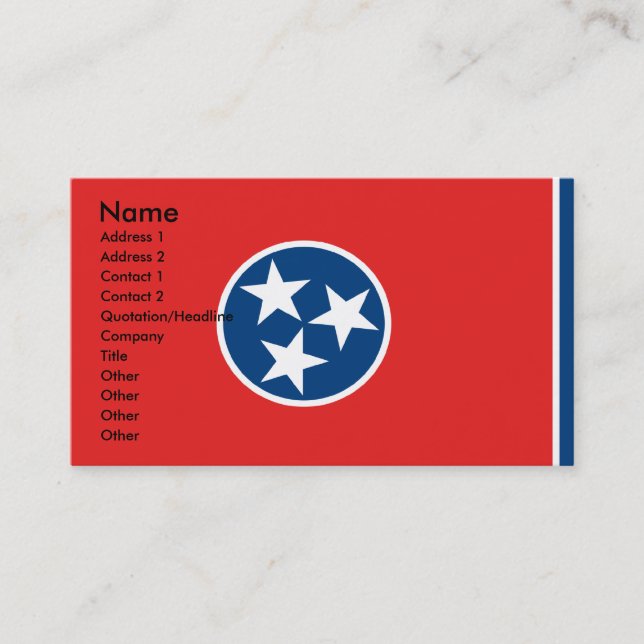 Cartes de visite du TENNESSEE (Devant)
