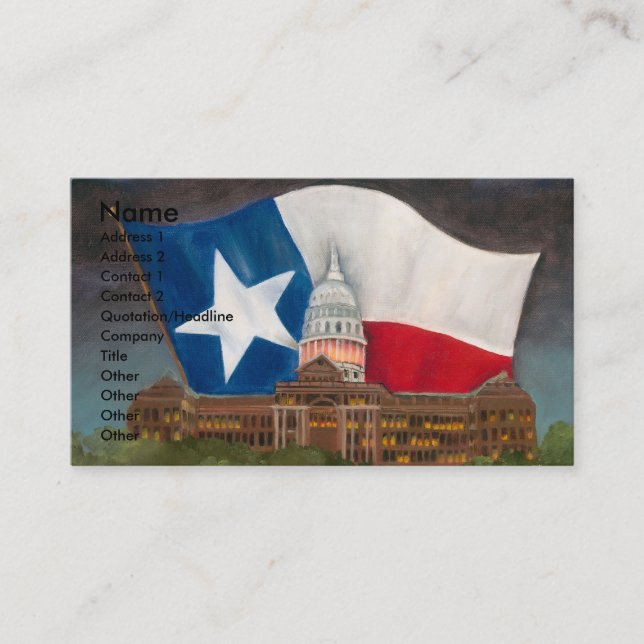 Cartes de visite du TEXAS (Devant)