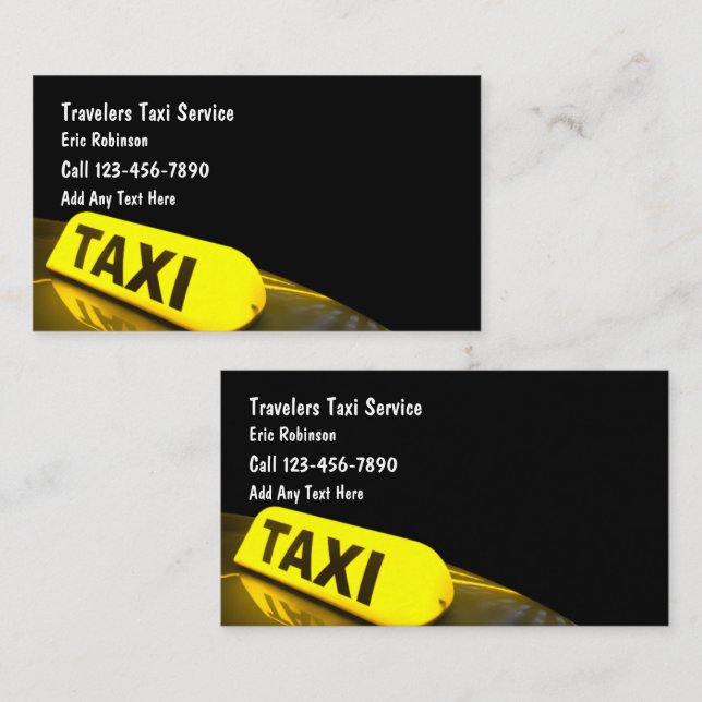 Cartes de visite du transport léger de taxi (Devant / Derrière)