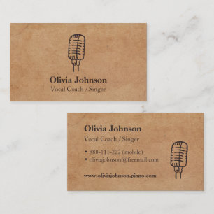 Cartes de visite Effet de texture de microphone de