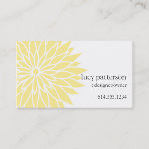 Cartes de visite élégants chics jaunes de flower