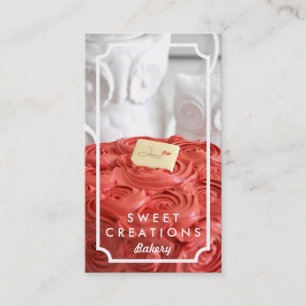 Cartes de visite élégants de boulangerie de gâteau