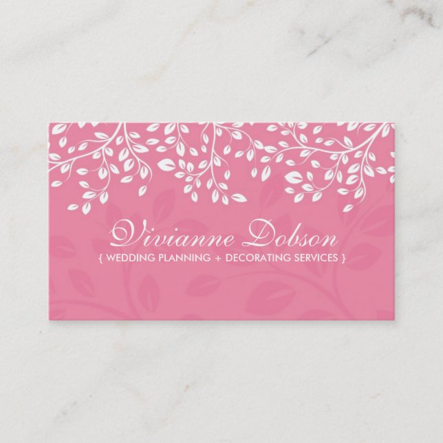 Cartes de visite élégants de wedding planner (Devant)