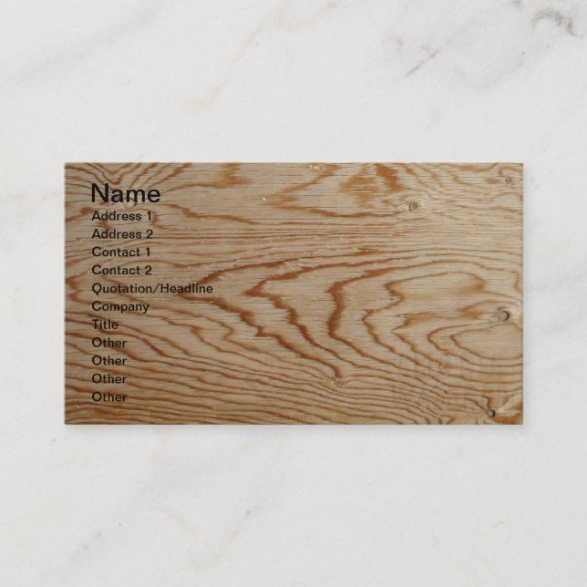 Cartes de visite en bois de grain de concepteur (Devant)