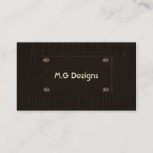 cartes de visite en faux cuir marron