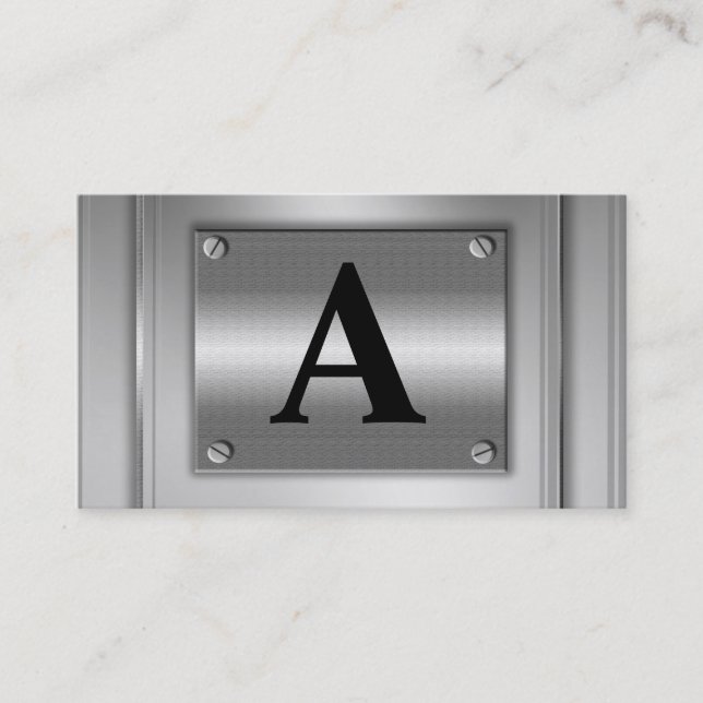 Cartes de visite en métal d'argent de lettre (Devant)