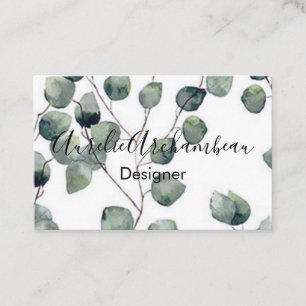Cartes de visite - Eucalyptus B/W Green Design 2