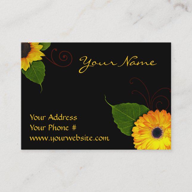 Cartes de visite faits sur commande de tournesol (Devant)