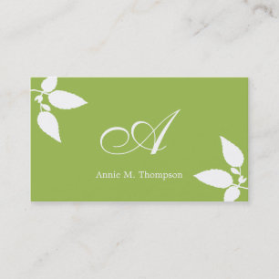 Cartes de visite Feuilles modernes - Vert/Blanc