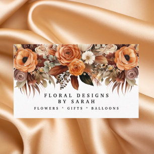 Cartes de visite Fleurs Boho Or et Champagne
