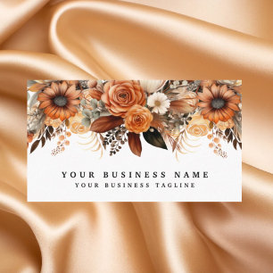 Cartes de visite Fleurs Boho Or et Champagne