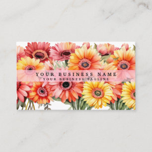 Cartes de visite Fleurs de Gerbera Brillantes