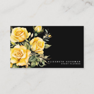 Cartes de visite Fleurs Jaunes Roses Élégantes