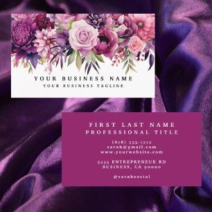 Cartes de visite Fleurs Magenta Violet Élégant