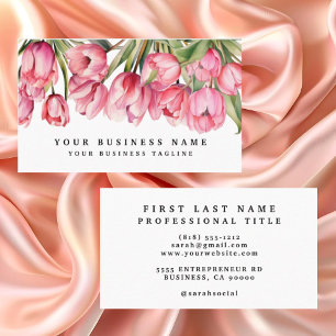 Cartes de visite Fleurs Tulipes Roses