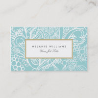 Cartes de visite floraux Aqua modernes