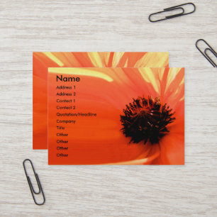 Cartes de visite floraux de corail orange