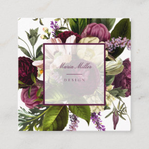 Cartes de visite floraux pourpres