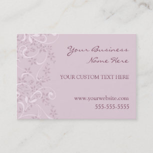 Cartes de visite floraux pourpres élégants