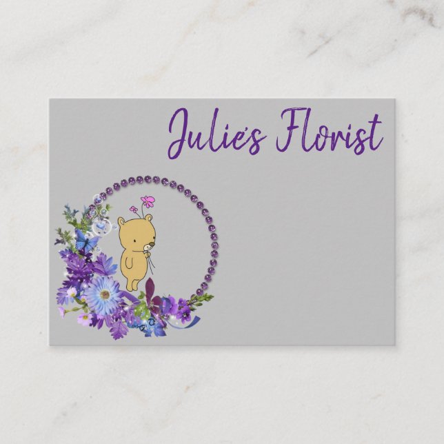 Cartes de visite, Floriste Floral Teddy Cartes de  (Devant)
