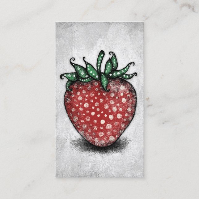 Cartes de visite fraises - Fun Red Green (Devant)