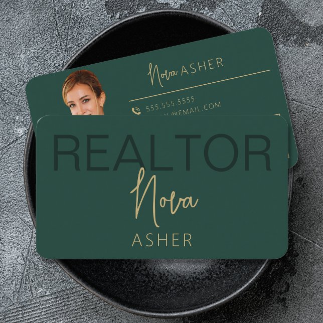 Cartes de visite Gold Real Estate Agent avec code  (Créateur téléchargé)