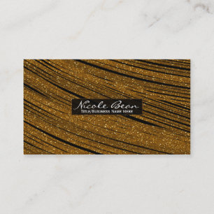 Cartes de visite Gold Sparkle Glitter Blakck Chic