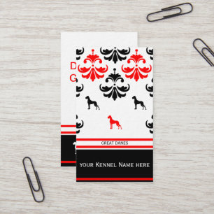 Cartes de visite Great Dane noyau rouge