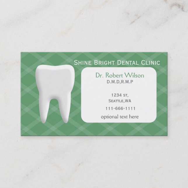 Cartes de visite Green Dental avec carte de rendez (Devant)