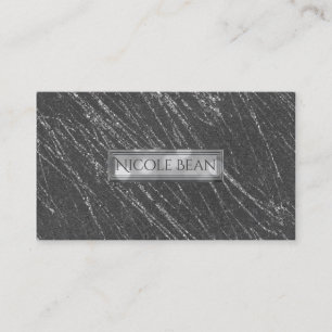 Cartes de visite Grey & Silver Modern Glam Marble