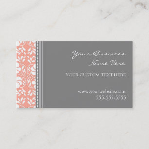 Cartes de visite gris de corail élégants de