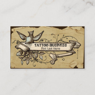 Cartes de visite grunges malpropres de tatouage de