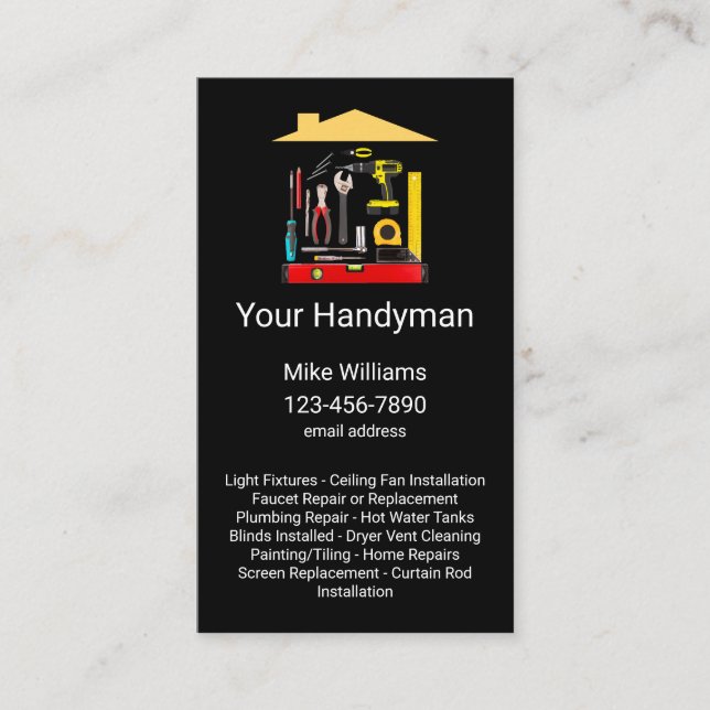 Cartes de visite Handyman à budget moderne (Devant)